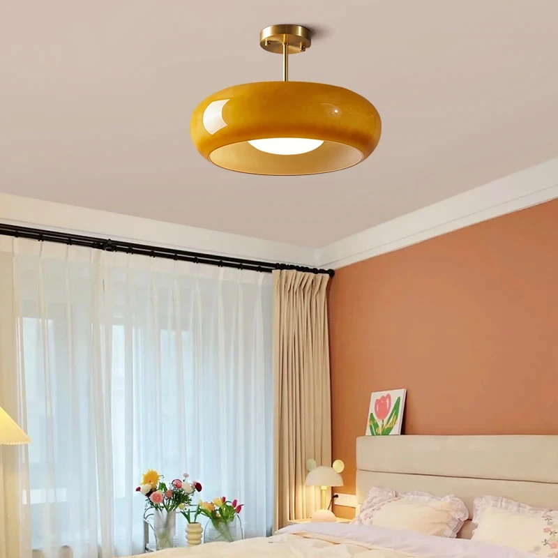 Lampadari rotondi arancioni per uso domestico lampada moderna camera da letto soggiorno lampada a sospensione lustro a sospensione apparecchio dimmerabile creativo 2024