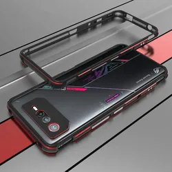 For Asus ROG Phone 7 Pro Case 6 5 5s Aluminum Metal Bumper Frame Slim Cover Skin Protective Phone Funda + Carmera Lens Protector