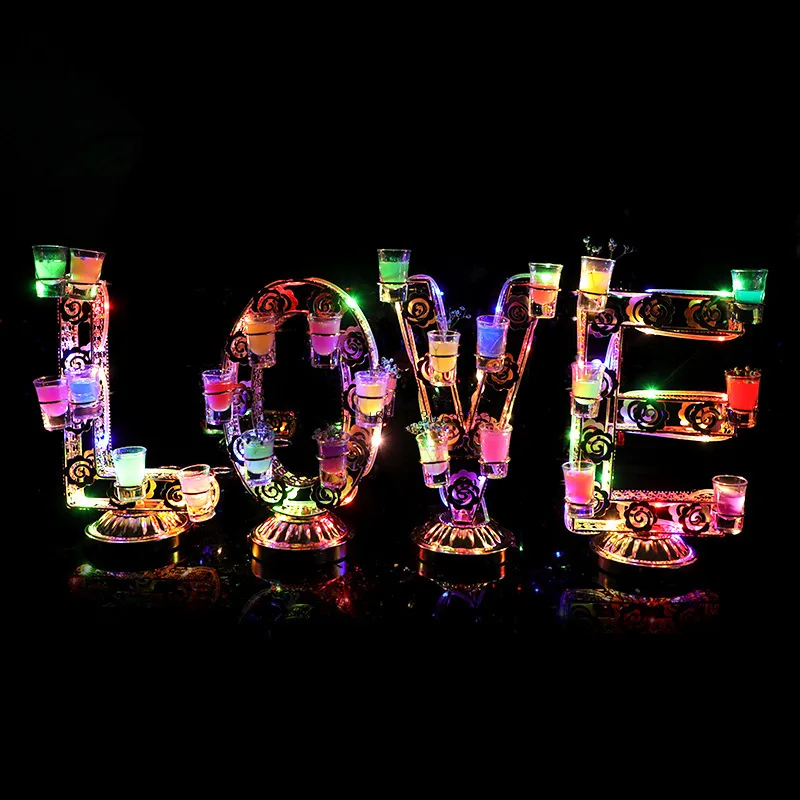 

Светящийся подстаканник для коктейля LOVE, вечеринка по случаю дня рождения, бар, чашка KTV 1314, шампанское, вино 520, чашка-пуля