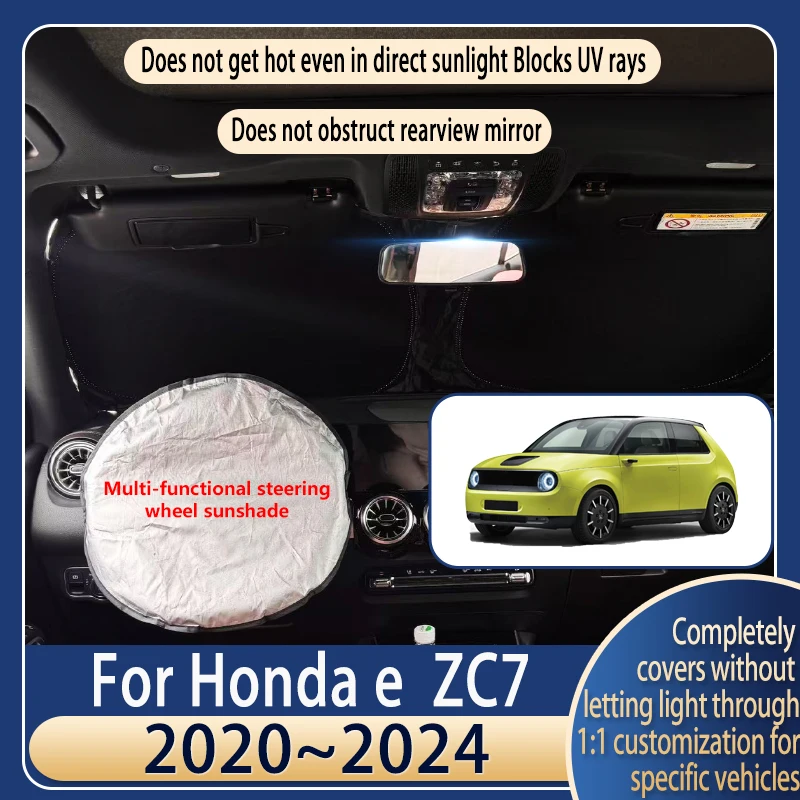 

Steering wheel Car Sun Visor For Honda e 2020~2024 ZC7 Summer Cooling Auto Accessories Front Windshield Sunshade Heat Insulati