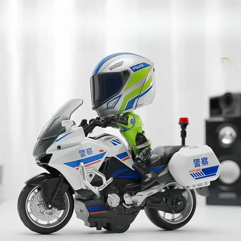 

Alloy Motorcycle Police Rider Deformation Robot Toy Locomotive Helmet Doll Model Ornament Gift