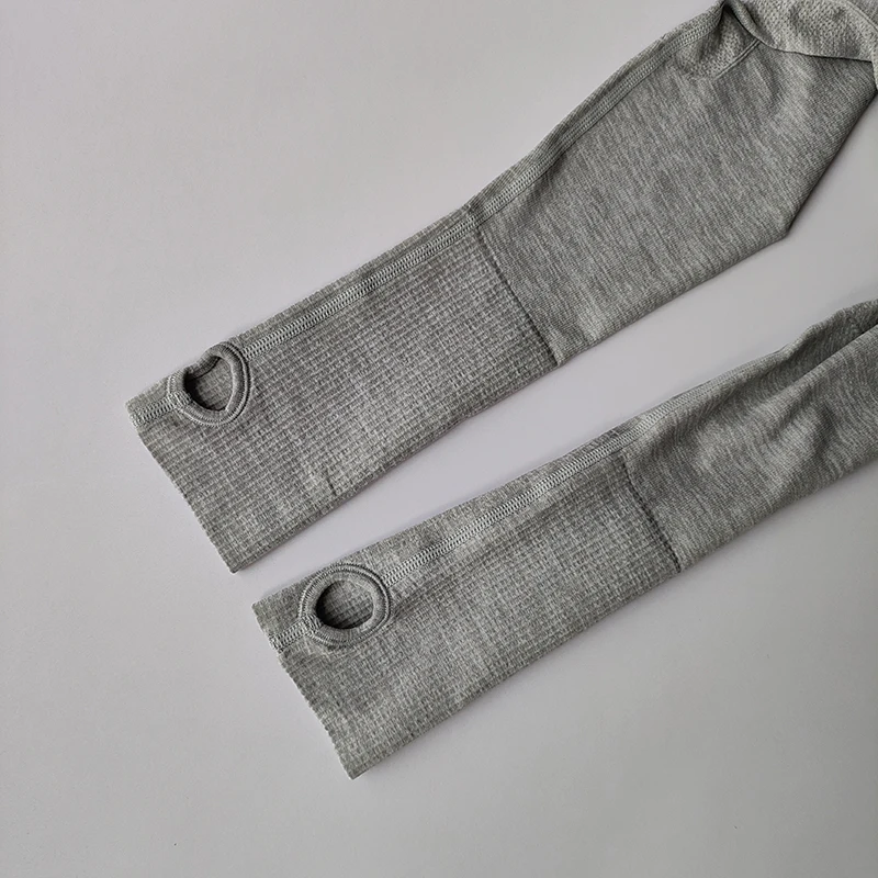 Yoga-Kleidung Sport-Tops Damen Rundhals Langarm Nahtlos Schlankmachend Atmungsaktiv Laufkleidung Schnelltrocknend Fitness-Kleidung – Detail 11