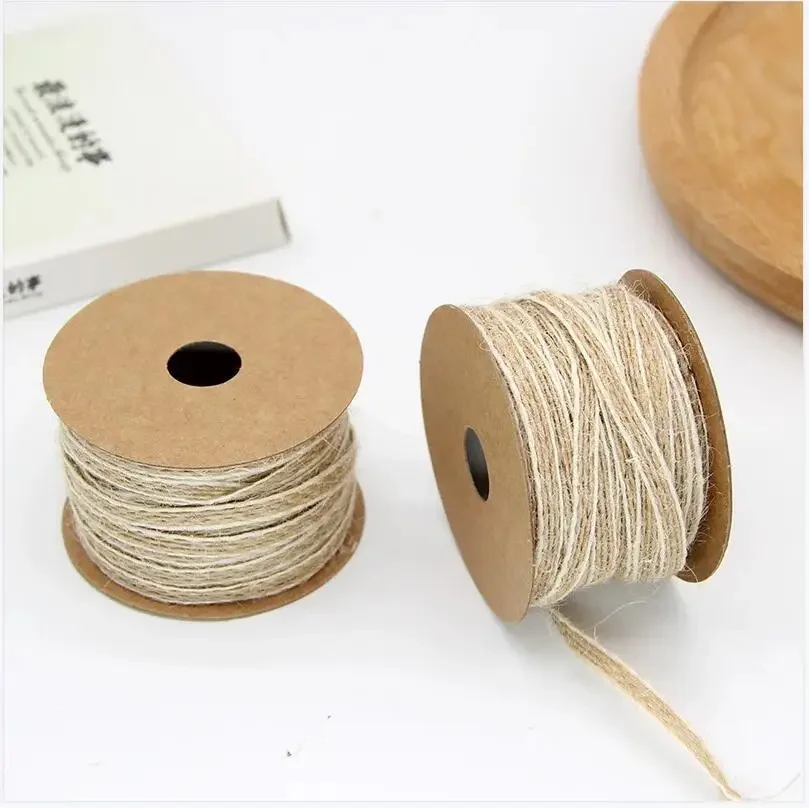 10M/Roll Jute Burlap Rolls Hessian Ribbon With Lace Vintage Rustic Wedding Decoration Party DIY Crafts Christmas Gift Packaging