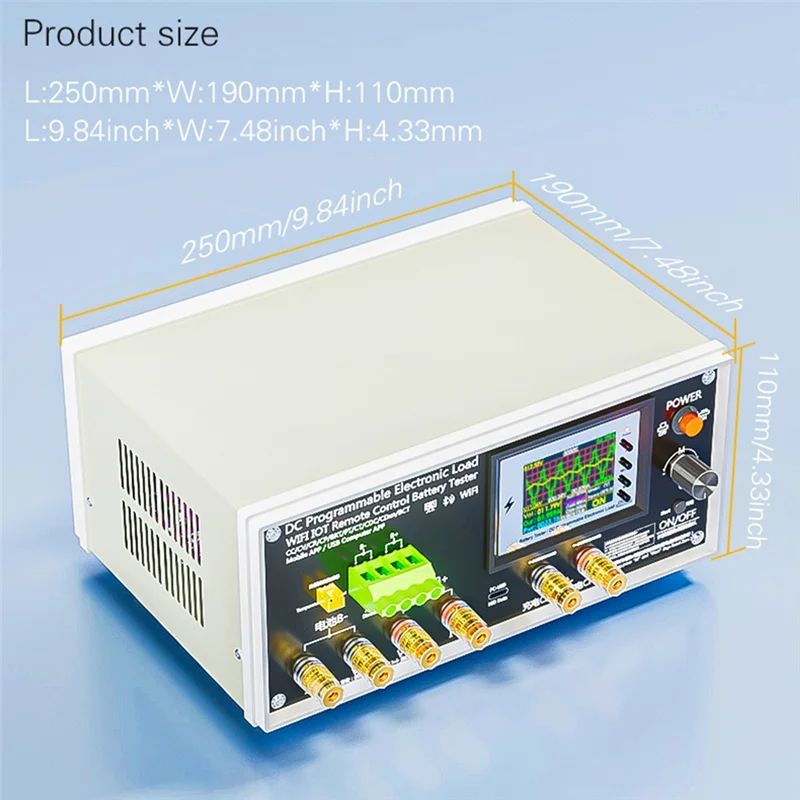 โหลดอิเล็กทรอนิกส์ DC Wifi Tuya 200V 50A เครื่องทดสอบ USB ความละเอียดสูง ตรวจสอบความจุแบตเตอรี่ ชาร์จและดิสชาร์จ 150W