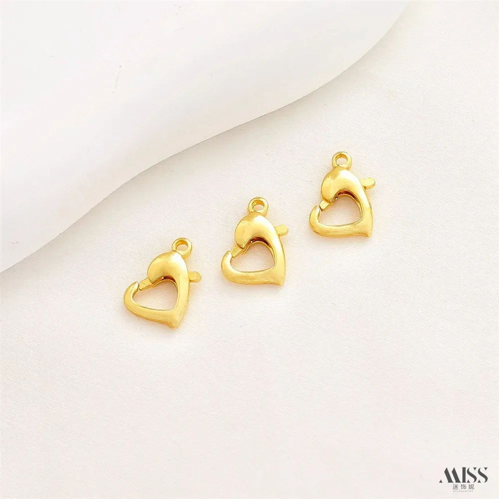 14K Gold Color 18K Plated Real Gold Spring Buckle Lobster Buckle DIY Bracelet Necklace Ending Connection Button Head Accessories