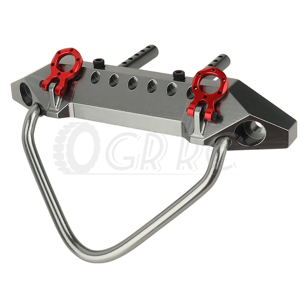 

Aluminum Alloy Front Bumper with Tow Hook CNC Metal Upgrade Parts for RC Crawler Car Axial SCX10 & SCX10 II 90046 TRX4