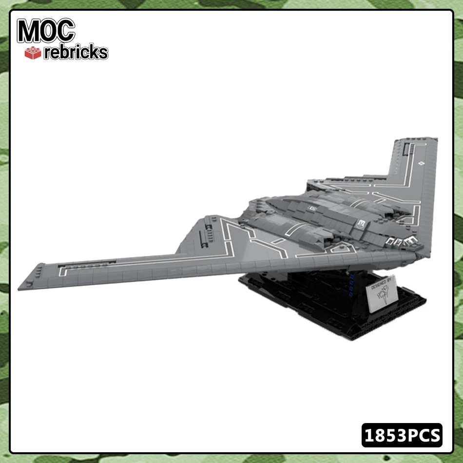 MOC-141726 WW2 Military Series 1:72 Scale B-2 Building Block High Difficulty DIY Model Creative Brick Toys Xmas Gifts 1853 Parts