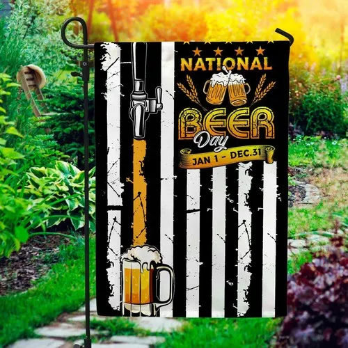 Divertido amante de la cerveza Meme signo Día Nacional de la cerveza 1 de enero de diciembre 31 Diga Bandera Graden XXH