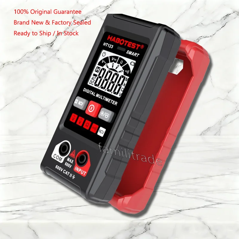 1PC NEW HABOTEST HT123 Auto Range True RMS 2000 Counts Digital Multimeter In Stock AC/DC Voltage and Resistance NCV Original Box