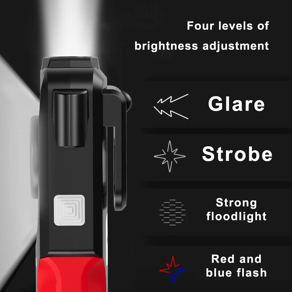 Flashlight Portable Safety Hammer Lamp Rechargeable Camping Hiking Torch Auto Inspection Lights Repair Multi-function