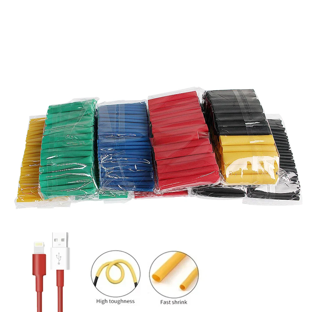 530 Stück Schrumpfschlauch-Set, thermobeständig, Schrumpfschlauch, elektrischer Anschlusskabel, Isolierhülsen, Schrumpfverpackungsset