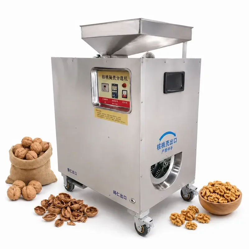 High Output Electric Walnut Almond Shelling Machine Peeling and Sorting Sheller for Walnuts