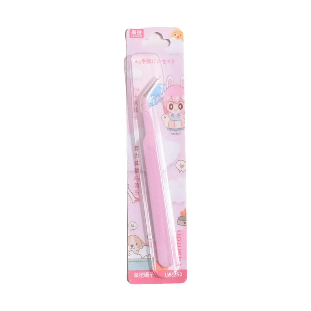 Colorful Professional Elbow Straight Eyelash Tweezers Eyelash Extension Tweezers Makeup Tools For Women C9i5