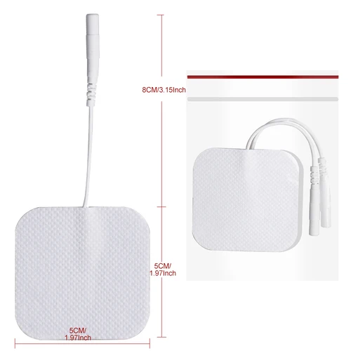Imagen 2 del producto Almohadillas de electrodos de Estimulador muscular, 100P/50P, 5x5cm, almohadillas de repuesto autoadhesivas de tela no tejida para máquina de Terapia Digital Tens