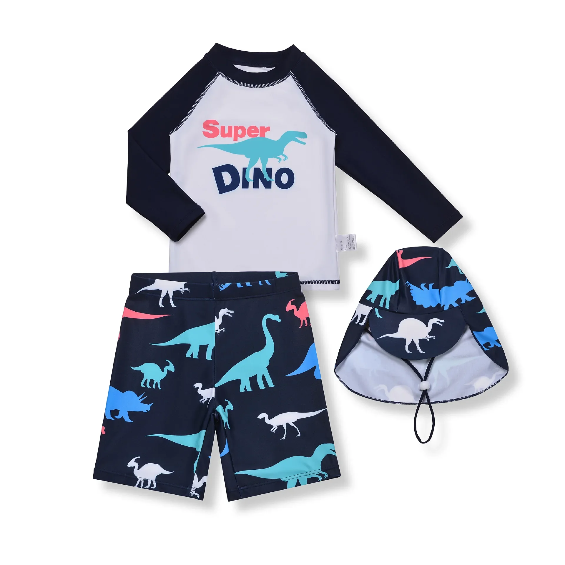 Children's Swimsuit Cartoon Shark Hot Spring Professional Swimming Suit Quick-drying Sun Protection Boy Swimwear Set