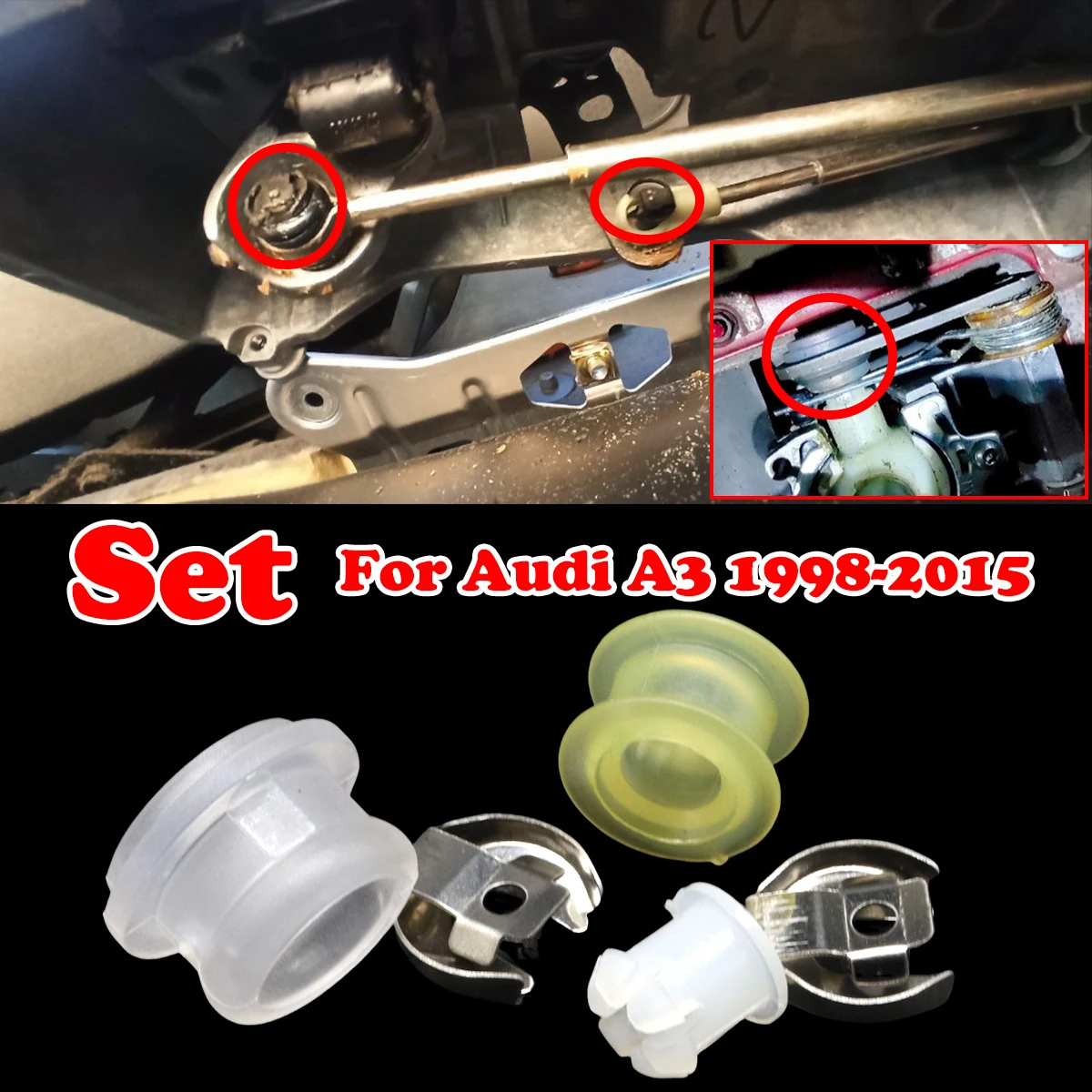 

5Pc/SET Bushing fix For Audi A3 1998-2014 2015 Golf Rabbit MT Gearbox Repair Kit Shifter Cable End Linkage Sleeve Selector Lever