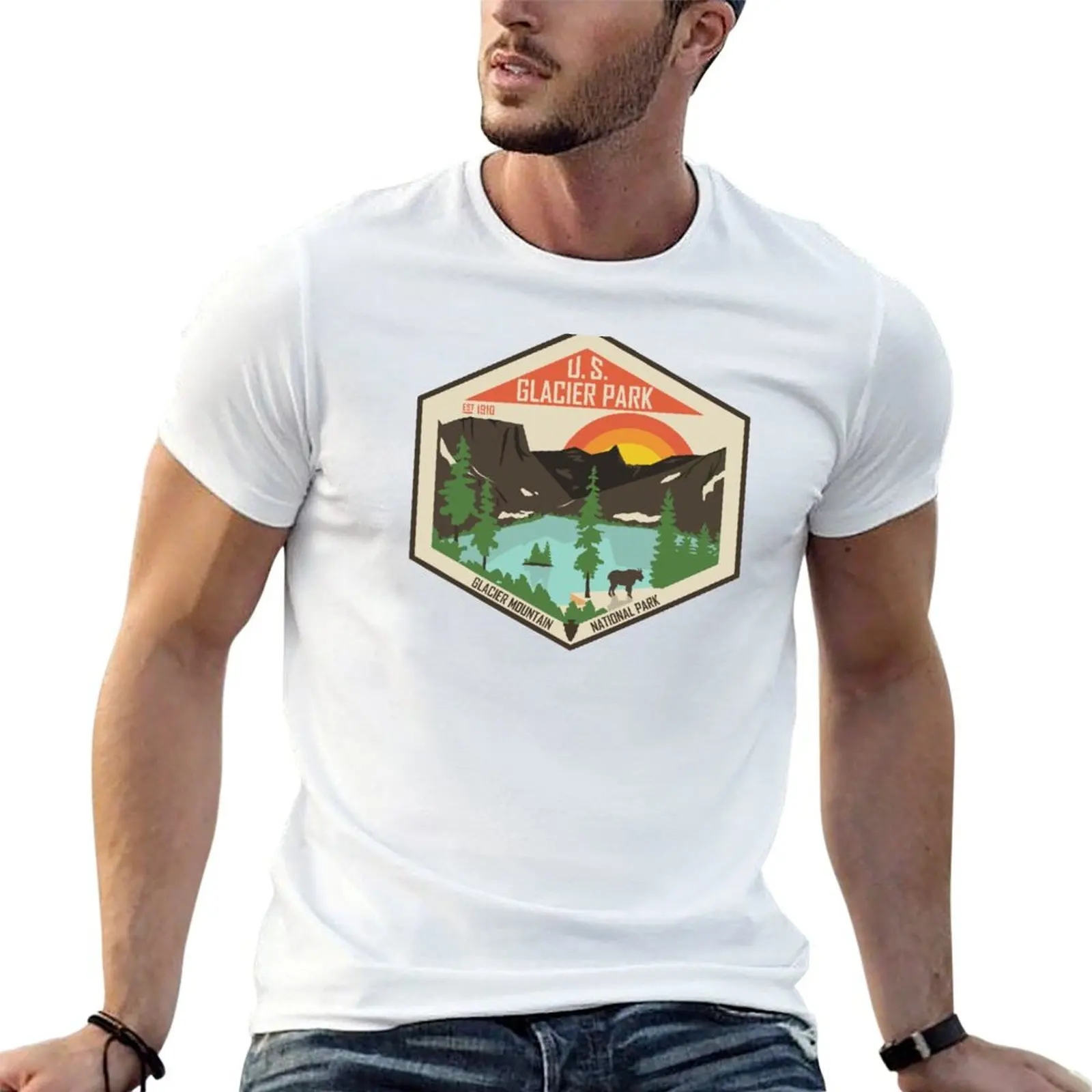 

shirt T-Shirt shirts for Park t summer National man man Glacier t printed