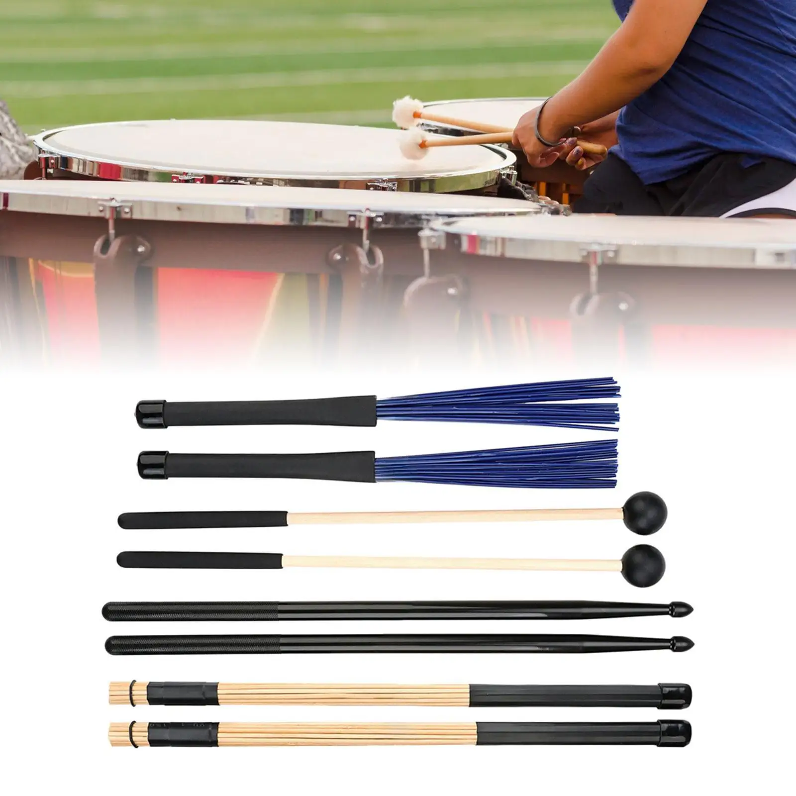 

Drum Sticks Set Professional Music Lover Gifts Drumsticks Anti Slip for Stage Performance Jazz Folk Drummers Students Kids