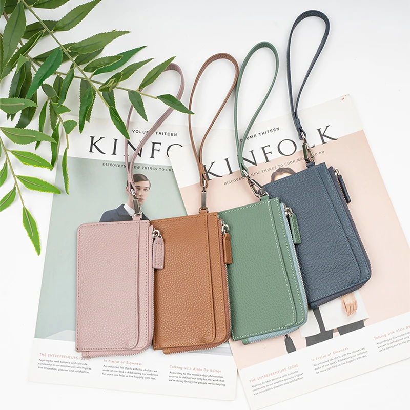 Real Leather Woman Coin Purse Luxury Design Zip Lady Card Holder Fashion Business RFID Long Wallet Versatile Casual Clutch Bags