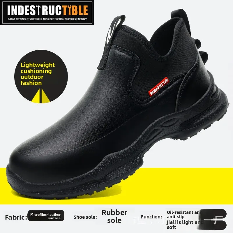 Chef Shoes Anti Slip Oil Resistant Lightweight Soft Summer Kitchen Work Footwear for Hotel Cooking