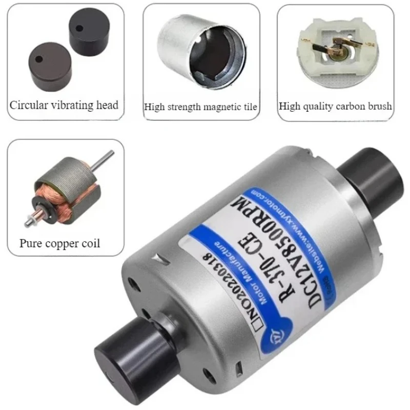 1pcs RF-370 진동 블록이있는 고속 12v 370 DC 전기 모터 고품질 마이크로 카본 Brushmicro DC 모터