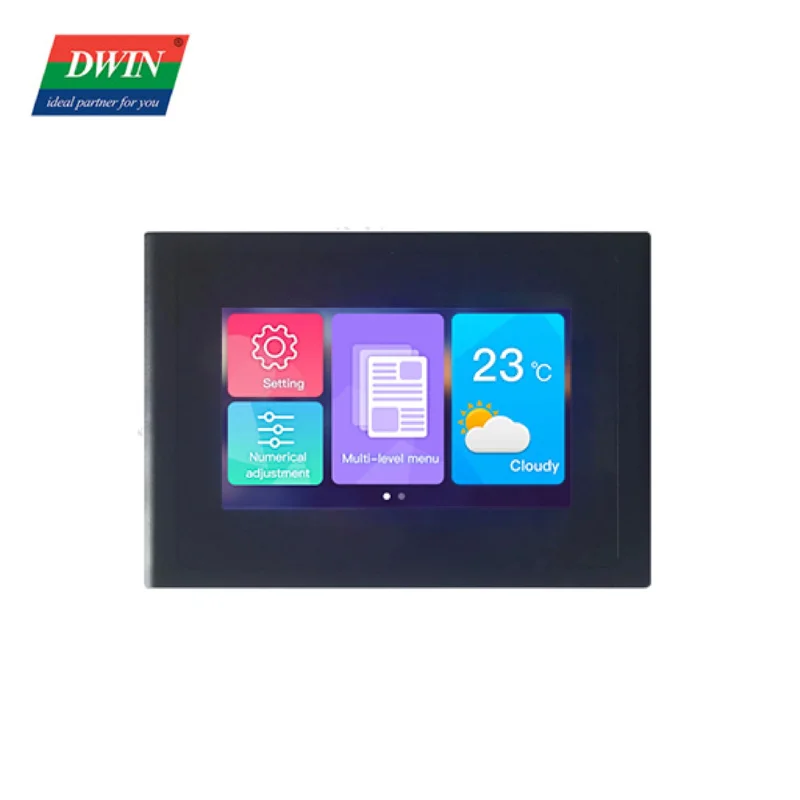 DWIN 4.3 بوصة 480*272 دقة 262K ألوان TV-TN-TFT-LCD شاشة لمس مقاومة مع منفذ HMI UART DMG48270C043_15WTR