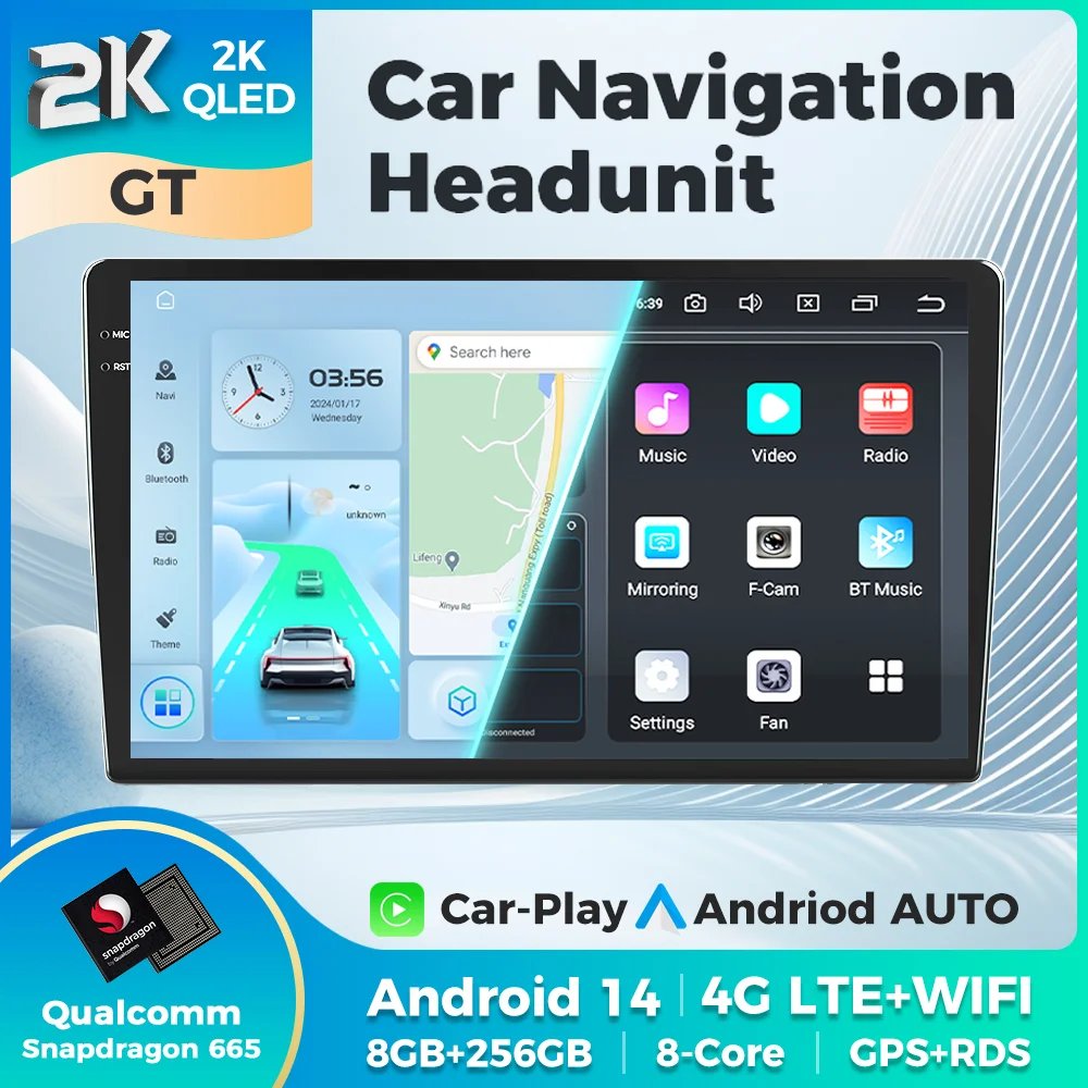 Navifly Universal Android 14 Qualcomm 665 2K Screen Car Radio 2 Din 9