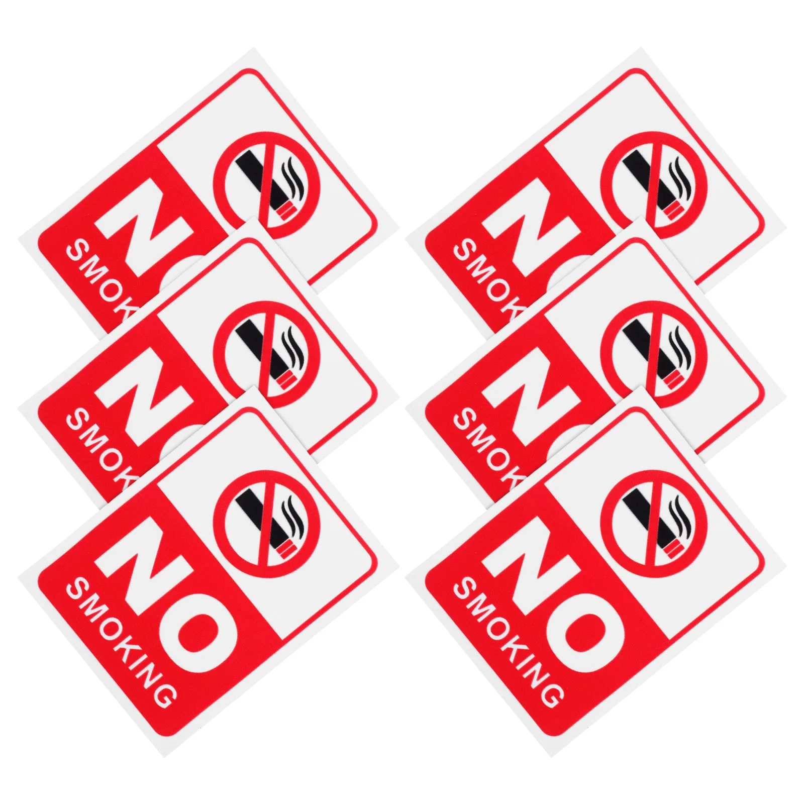 

6pcs No Smoking Sign Fire Safety Warning Sign Plastic Notice For Office Hotel Restaurant Smoke-Free Symbol Public Places