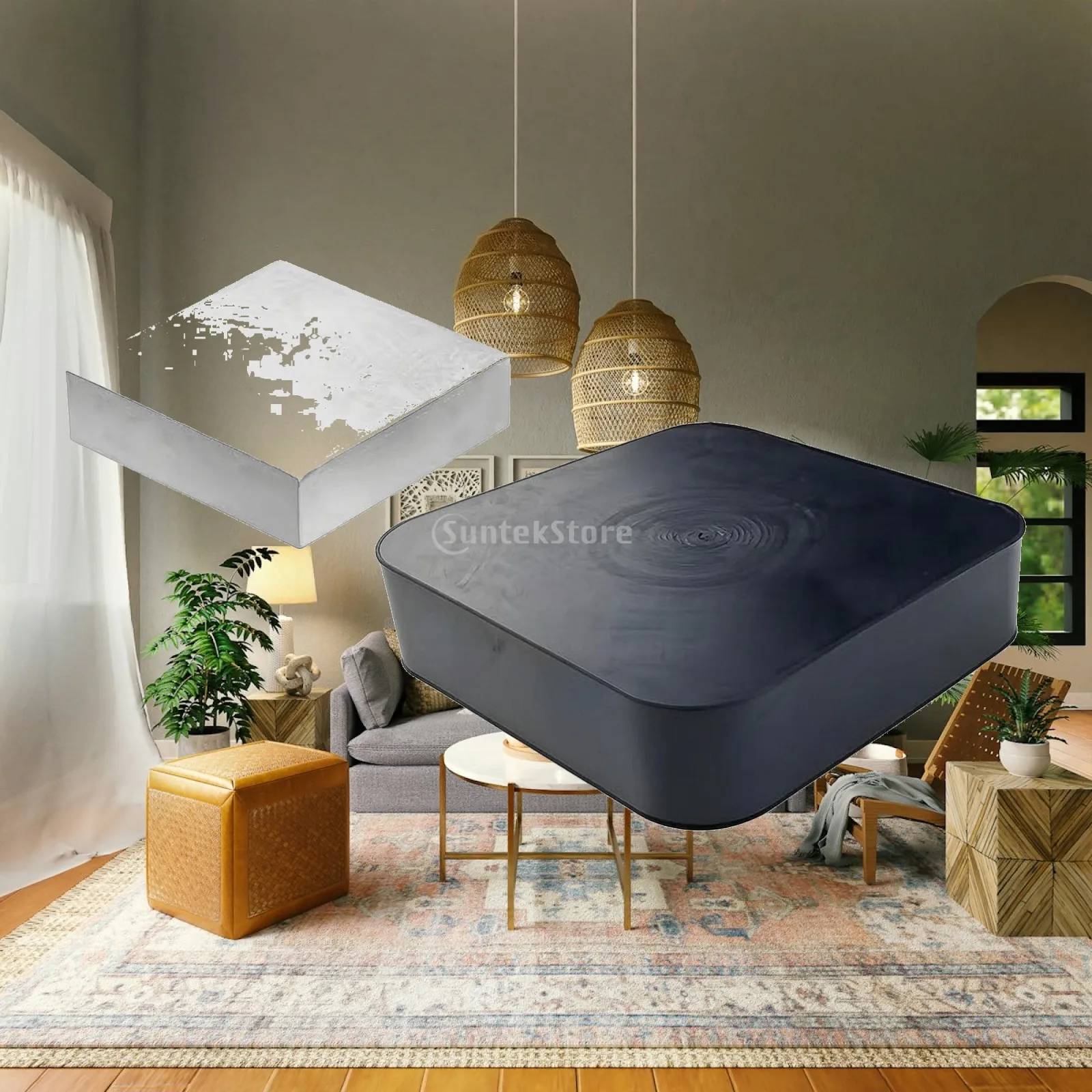 Steel Bench Block with Rubber Base Heavy-Duty Anvil Block with Rubber Base Jewelry Anvil Flat jeweler’s Tool Long-Lasting