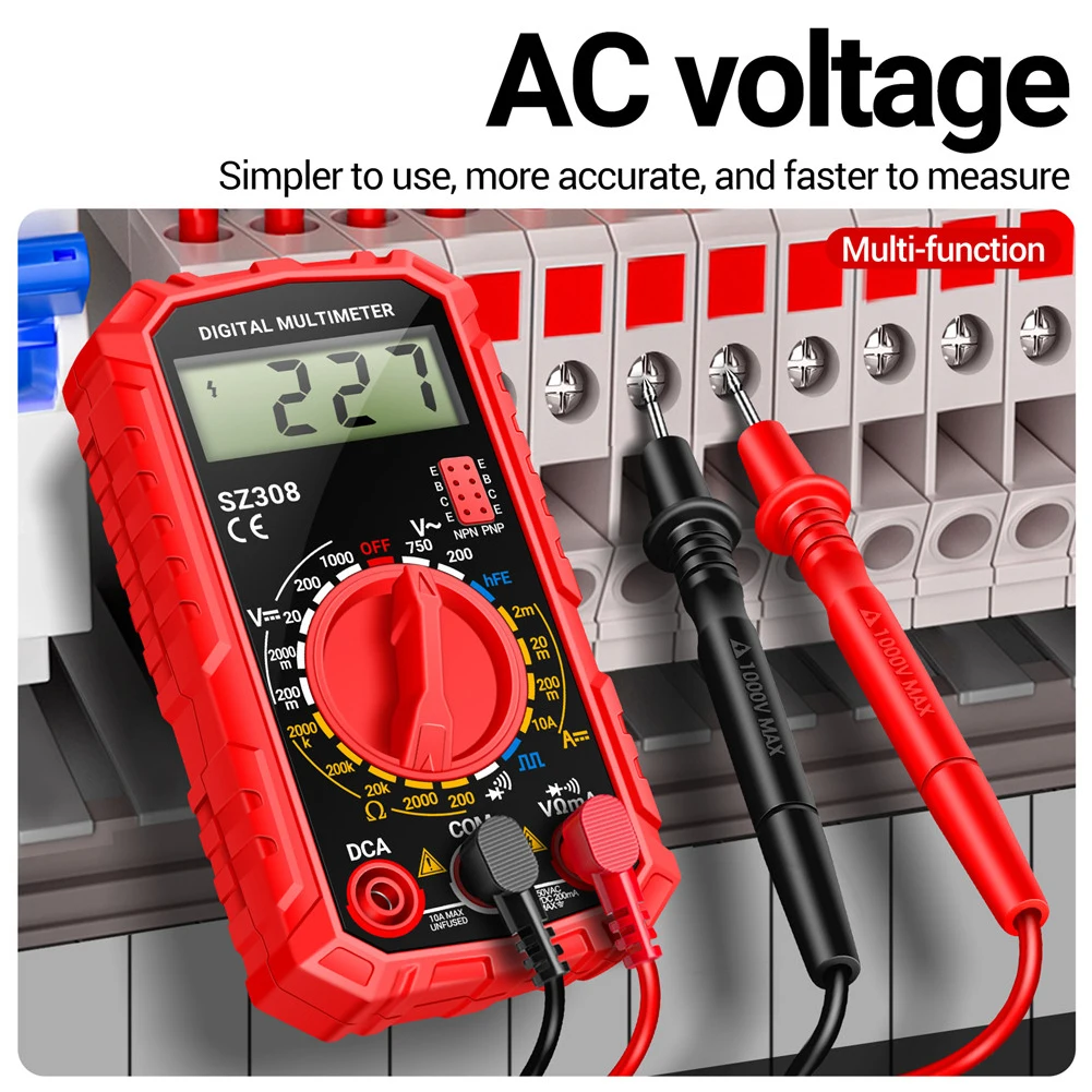 ANENG SZ308 Digital Multimeter AC/DC Current Meter Voltage Resistance Meter Electrician LCD Backlight Ohm Square Wave Test