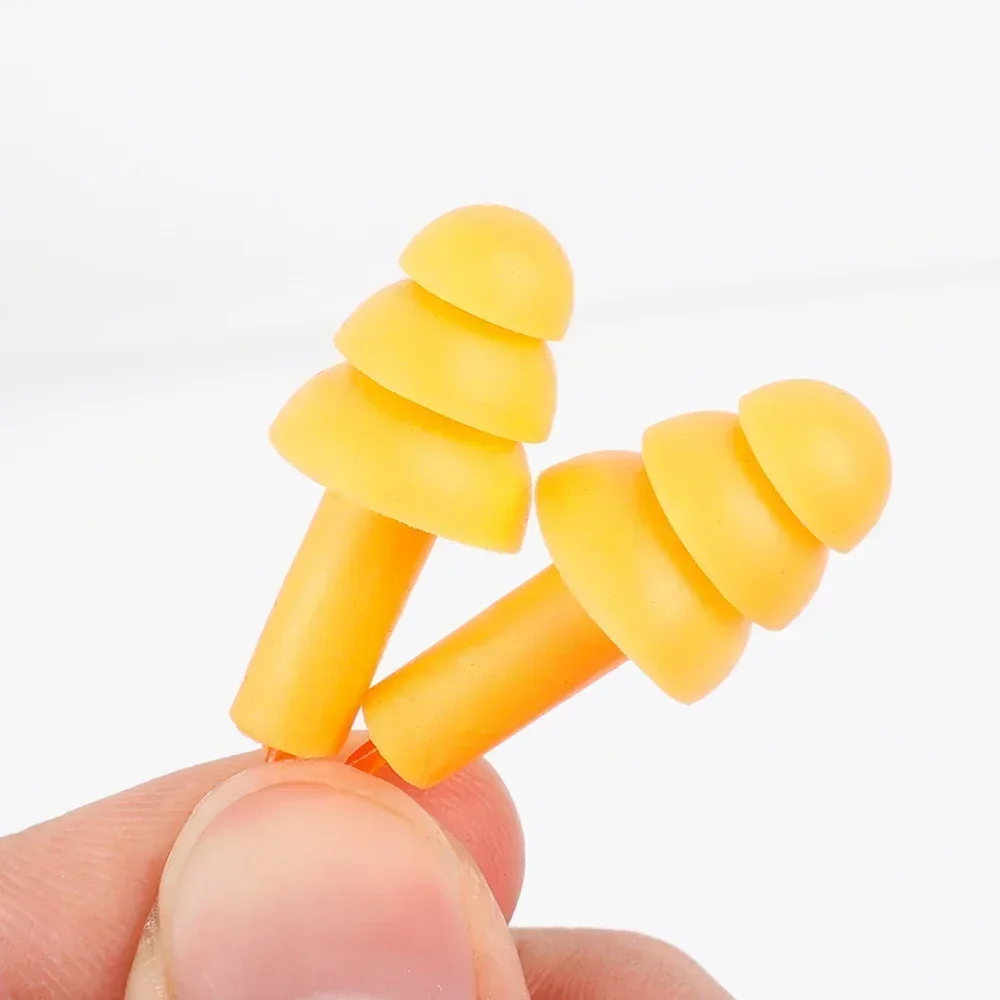 Soft Anti-Noise Ear Plug Waterproof Swimming Silicone Corded Earplugs Anti Lost Reusable Earplug With Rope Hearing Protection