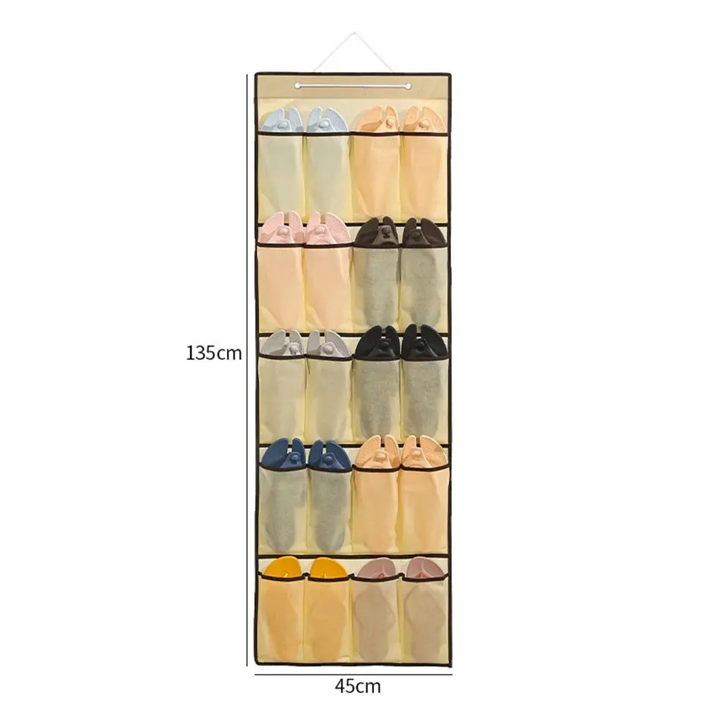 

Multi-Layer Wall-Mounted Shoe Organizer Large Capacity Foldable Pockets Shoes Storage Bag Space Saving Sundries Organizer