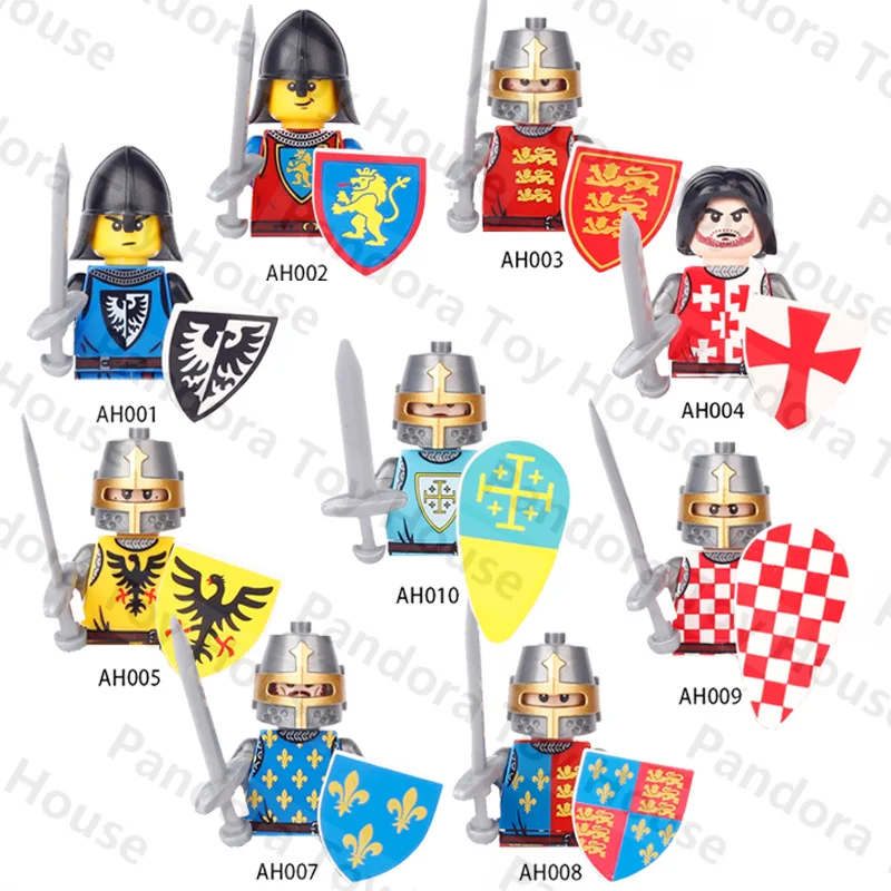 

MOC Medieval Building Block Knights Figure Sword Soldier Warrior Diy Army Castle Military Weapon Accessories Birthday Gift Toy