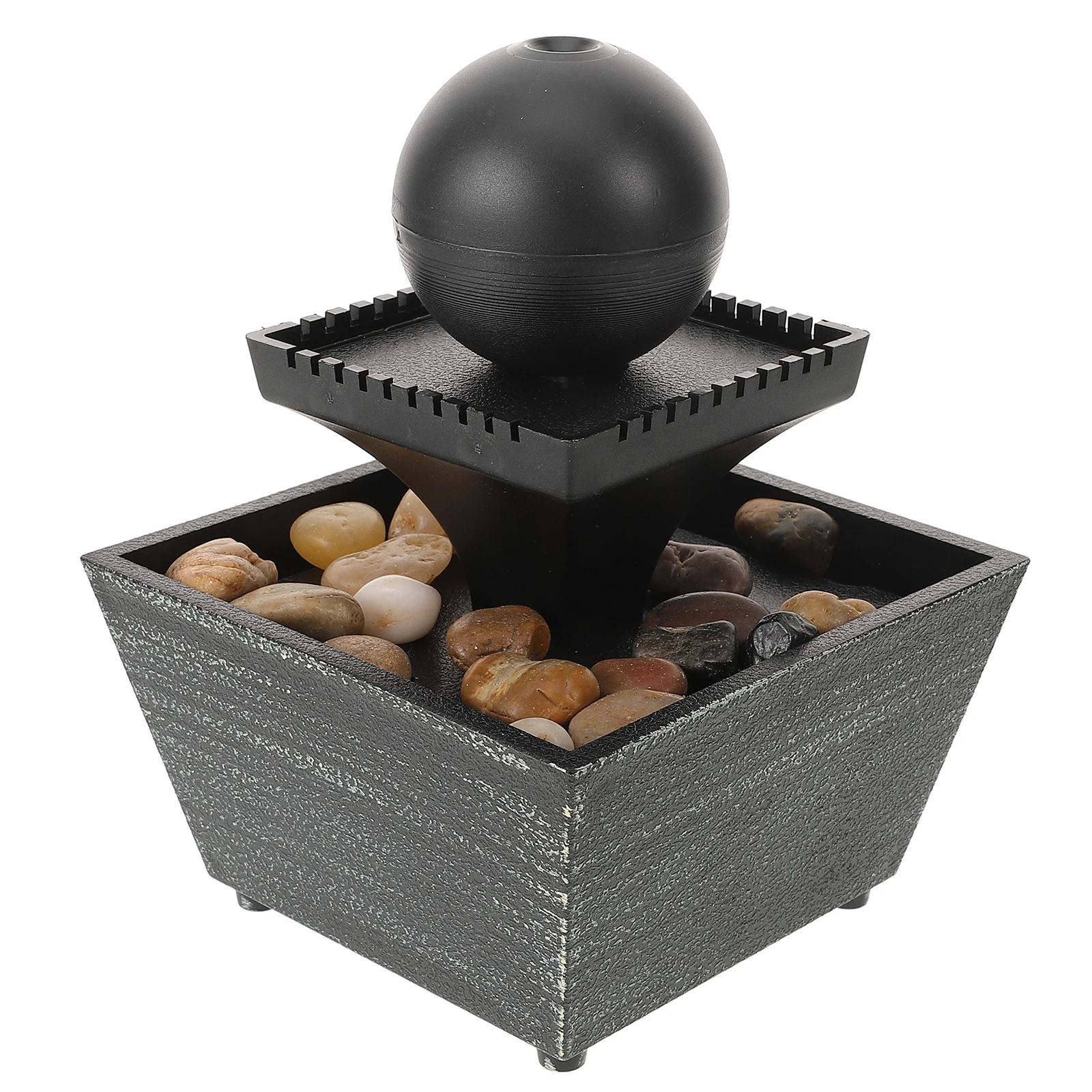 

Small Fountain Ornaments Decorative Tabletop Water Features Black Waterfall Home Office Desk Mini Zen Garden Gift Indoor