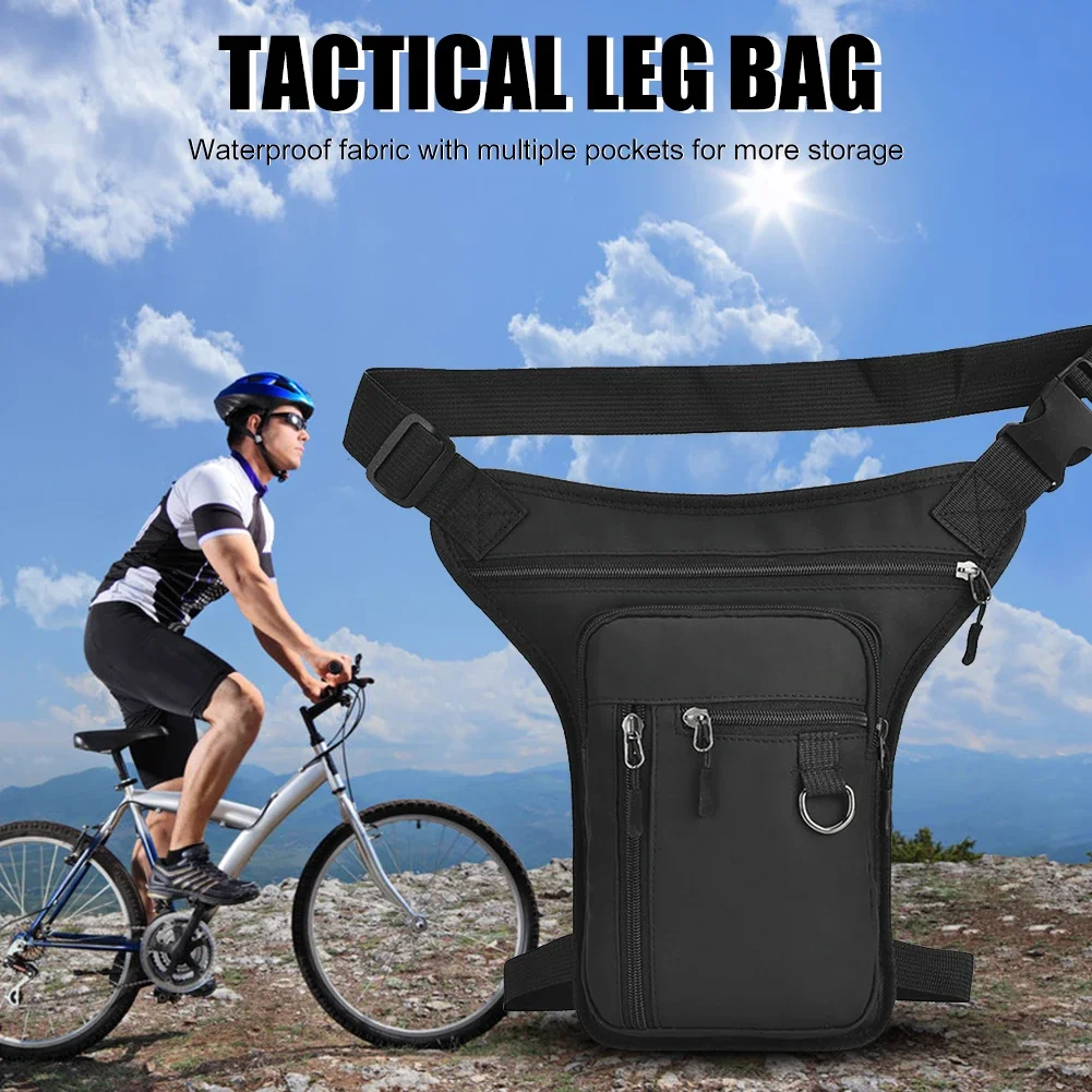 

Men Motorcycle Leg Side Bag Multipocket Riding Fanny Pack PU Leather Tactical Travel Purse Outdoor Sports Ride Bag