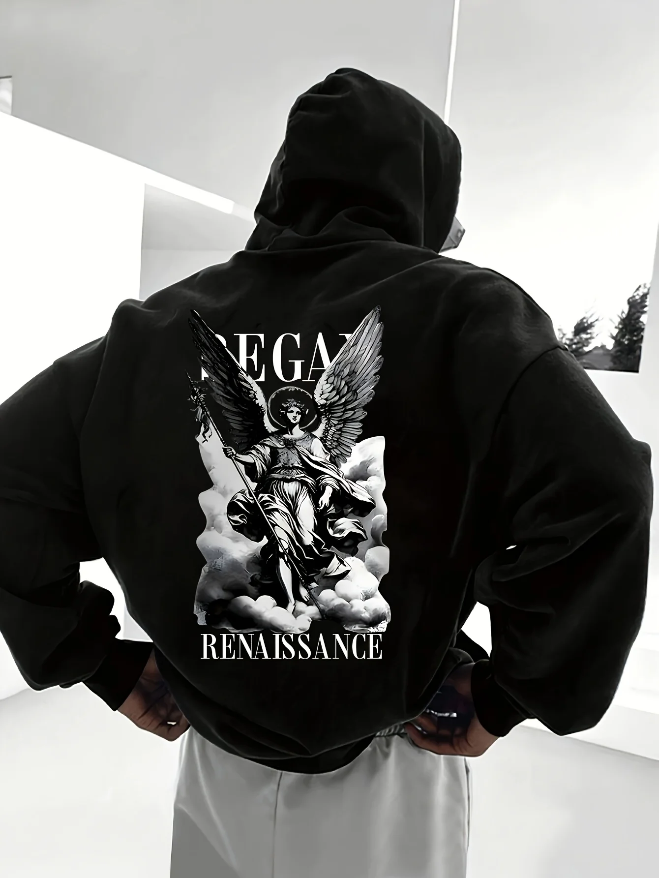 Autumn/Winter Commuter Fashion Men's Hoodie with English Letter Print Fleece Multifunctional Sporty Casual Loose-fitting Hoodie