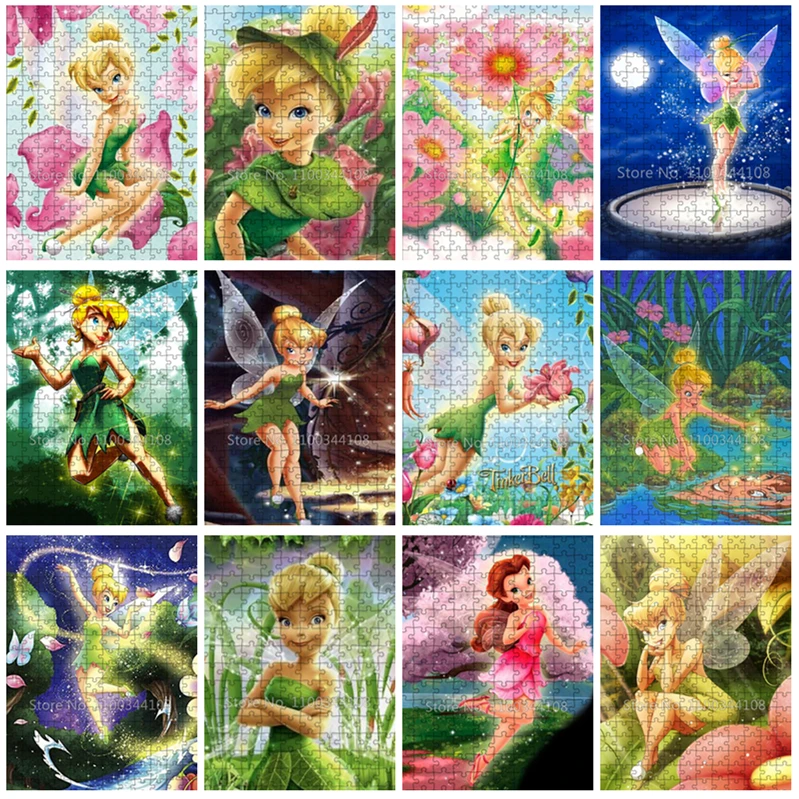 

Disney Tinker Bell Jigsaw Puzzles Children Intellectual Education Preschool Toys Fairies Cartoon Puzzle Decompress Decoration