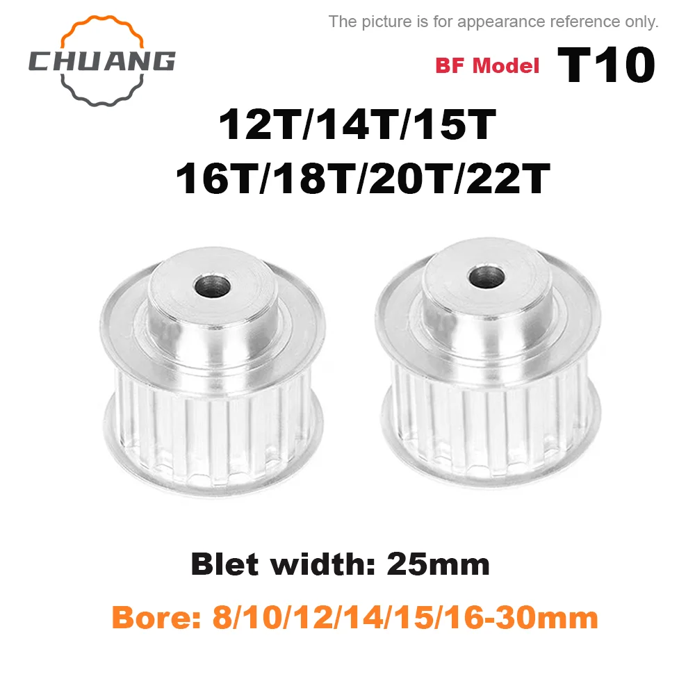 

T10 Timing Pulley 12T/14T/15T/16T/18T/20T/22T BF Type T10 Synchronous Wheel pitch 10mm Bore 8mm-30mm Belt Width 25mm