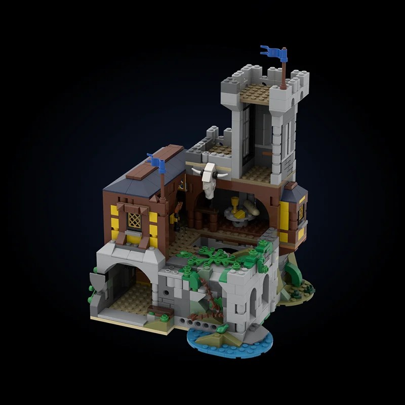 944 elementy MOC Black Falcon's Tower Keep 1 Alternatywny Model Klocki Konstrukcyjne Architektura Składanie Kreatywny Pomysł na Prezent Świąteczny Zabawka Urodzinowa