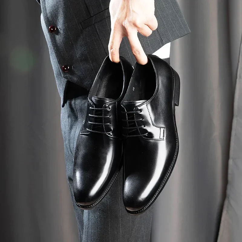 Luxury Mens Leather Shoes High Quality Men's Shoes Pointed Oxford Wedding Leather Men Dress Shoes 2023 Gentleman Office Man Shoe