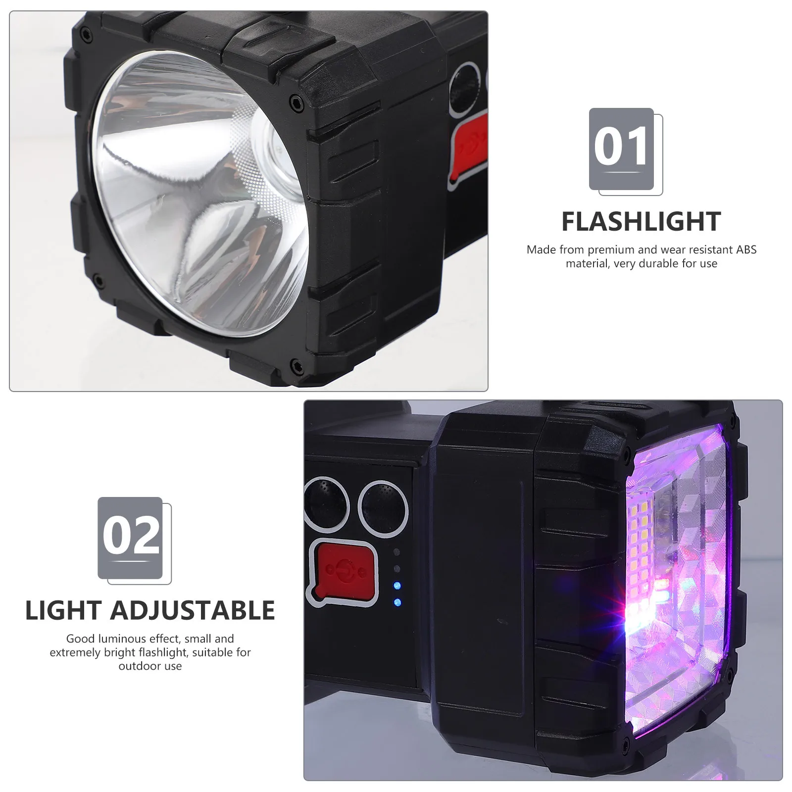 1 مجموعة USB شحن مصباح يدوي سطوع عالية المحمولة الشعلة للتخييم في الهواء الطلق السفر ليلة الصيد دائم مقاوم للماء