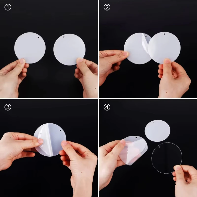 50 pçs acrílico transparente forma geométrica em branco gu placas conjunto para diy artesanato artesanal redondo coração quadrado retângulo hexágono