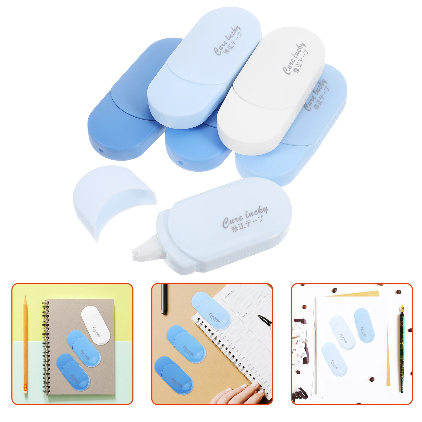 

1 Set White Correction Tape For Students Stationery Set Home Office School Use Compatible With Pens Pencils Portable Compact