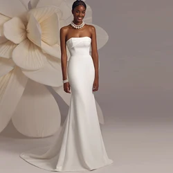 2025 New Morden Spaghetti Strap Wedding Dresses For Woman Lvory Simple Sheath Mermaid Bridal Gowns 2024 New Vestido De Novia