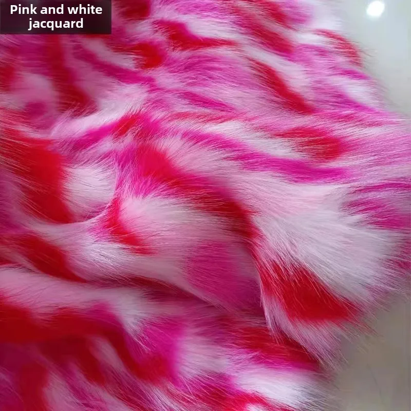 50X170cm High Grade Thicken Jacquard Fox Imitation Faux Fur Fabric Colorful Jacquard Fur for Patchwork Designer Fabric Sewing