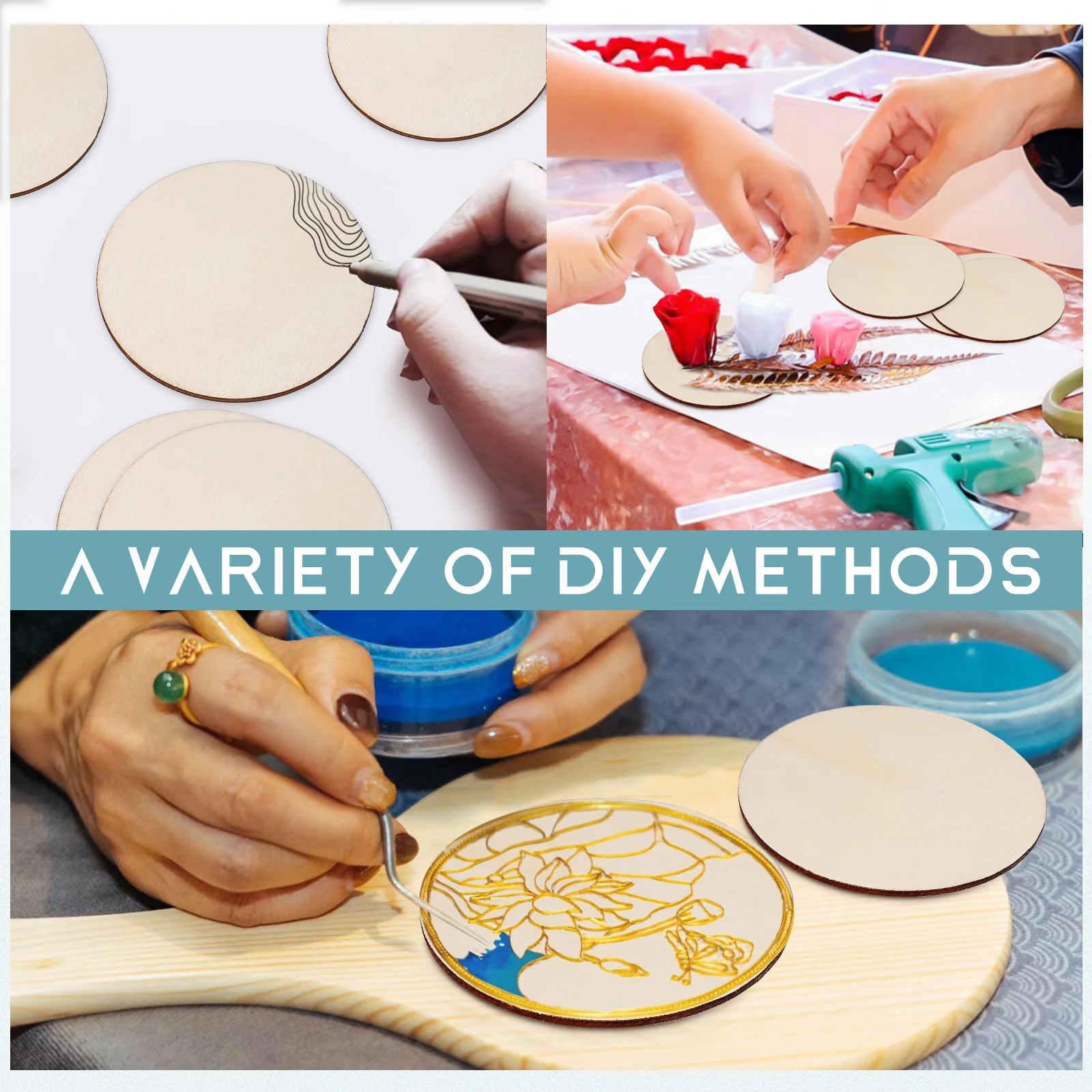 

Round Ornaments Natural Wood Slices Sticks for Crafting Khaki DIY Rounds Crafts