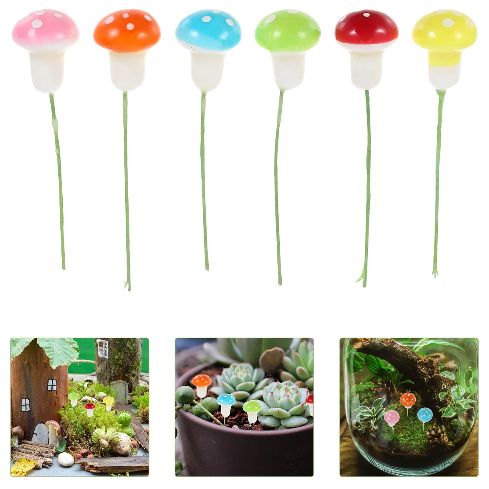 

60pcs Miniature Foam Mushroom For Terrarium Micro Landscape Decoration Artificial Bonsai Garden Prop Faux Mushroom Pot Accessory