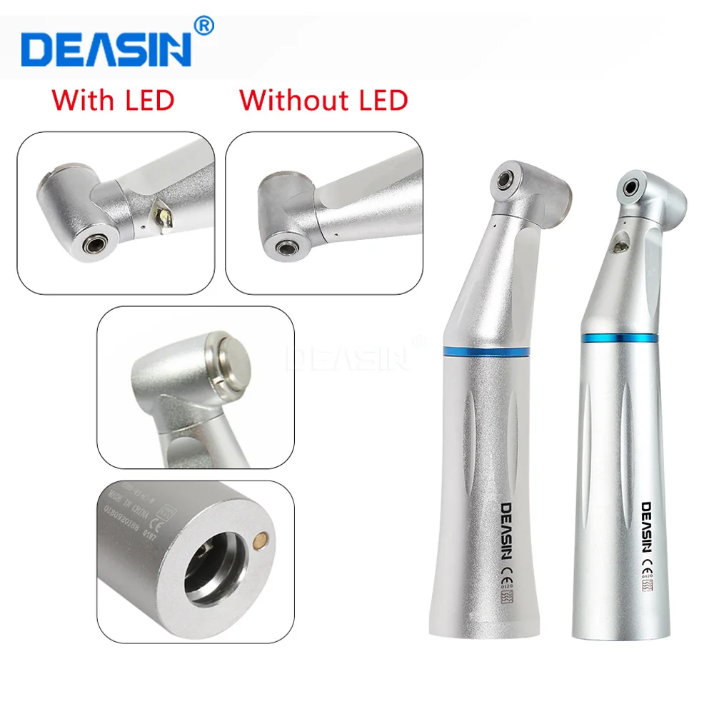 Dental Low Speed Handpiece 1:1 Blue Ring Profile LED Motor Generator/No LED Push Button Internal Water Jet for 2.35 Drill