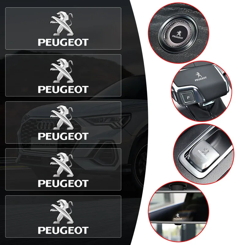 

New Car Interior Stickers Central control Decals Emblem Badge For Peugeot 407 3008 206 508 208 207 607 106 301 Wheel Center Caps