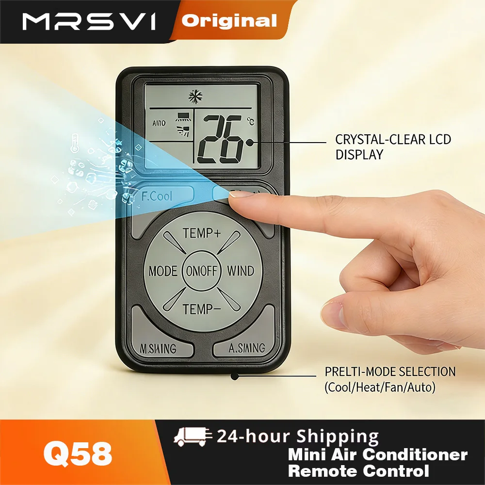 Control Remoto Universal para Aire Acondicionado MRSVI Q58 con Pantalla LCD, Bajo Consumo de Energía, Portátil